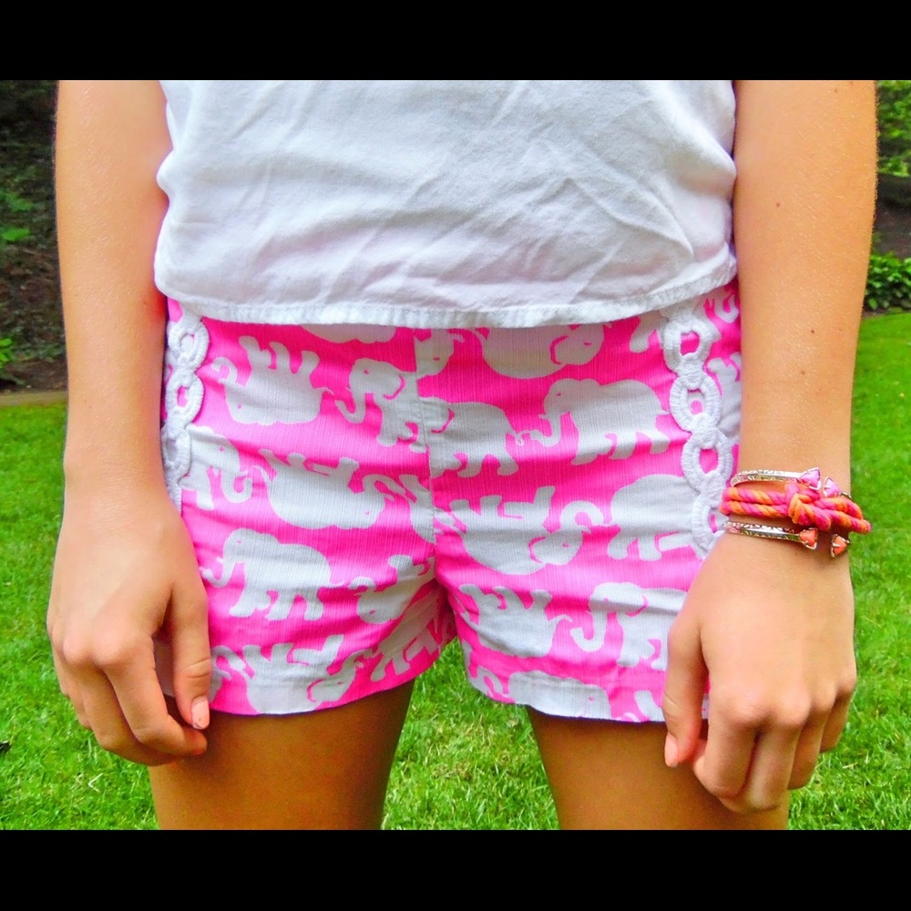 Worn Once Lilly Pulitzer Pink Tusk In Sun Shorts